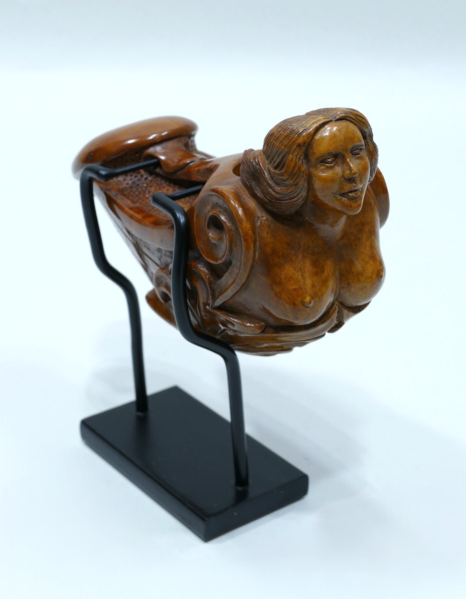 Ensemble de deux fourneaux de pipe en buis sculptés datable du 19ème siècle-photo-4