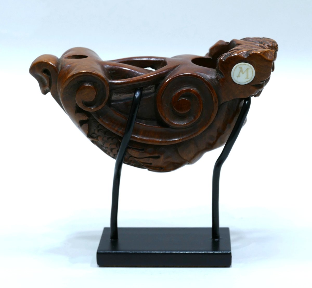 Ensemble de deux fourneaux de pipe en buis sculptés datable du 19ème siècle-photo-7