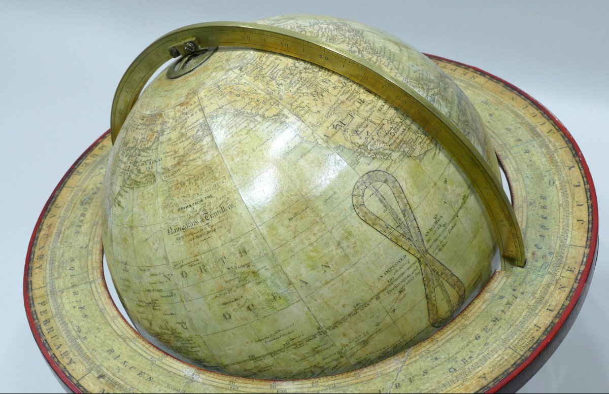 Pair Of Terrestrial And Celestial Table Globes Signed "newton London" And Dated 1849-photo-4