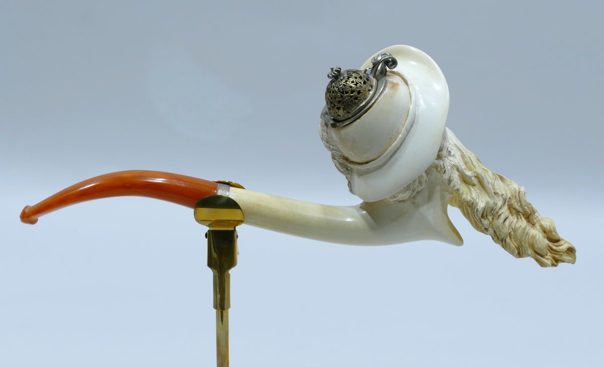 A 19th-century Meerschaum Pipe Depicting The Head Of A Bearded Austrian Man-photo-4