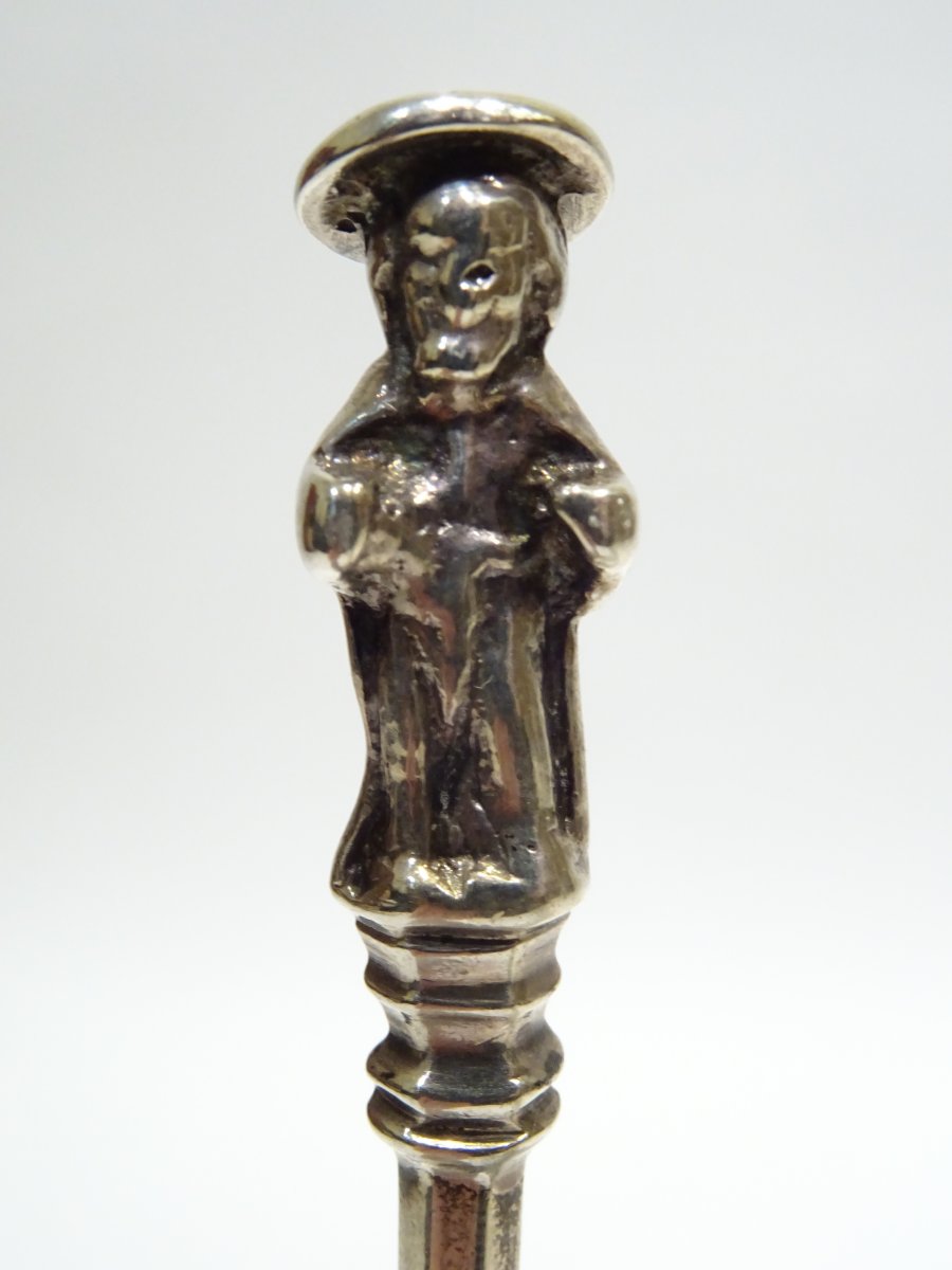 17th Century Datable Apostle Silver Spoon-photo-4