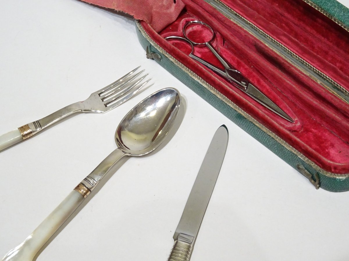 Set Of Cutlery With Shagreen Case - France Made Circa 1795.-photo-3
