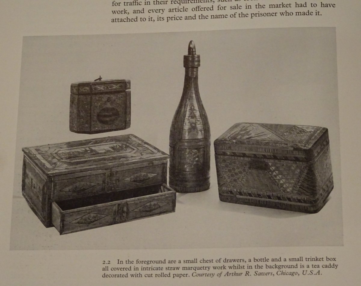 Bouteille De Verre En Paille à Décors Géométriques - 19ème Siècle-photo-5