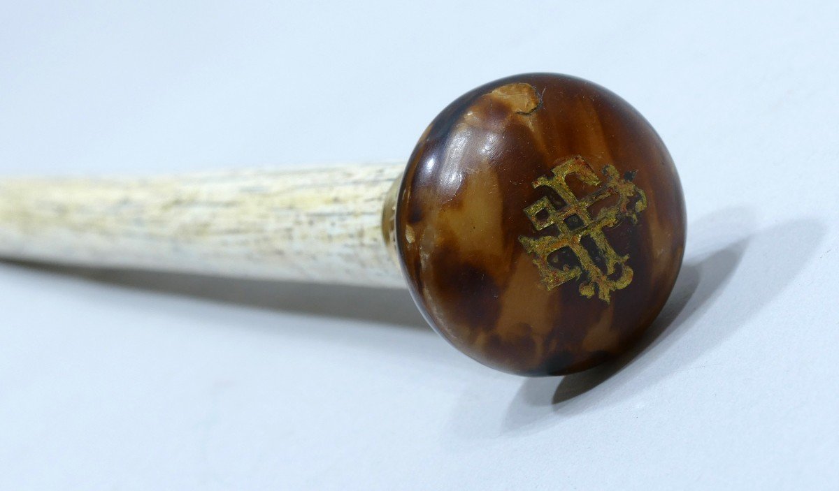 Sailor Cane In Tortoise Shell And Whale Bone - 19th Century-photo-2