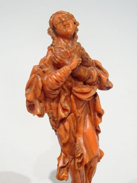Vierge En Corail De Trapani Datable Du 17ème Siècle-photo-2