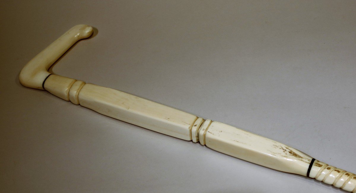 Collection Cane Composed Of Six Pieces Of Ivory Datable Around 1900/1910-photo-1