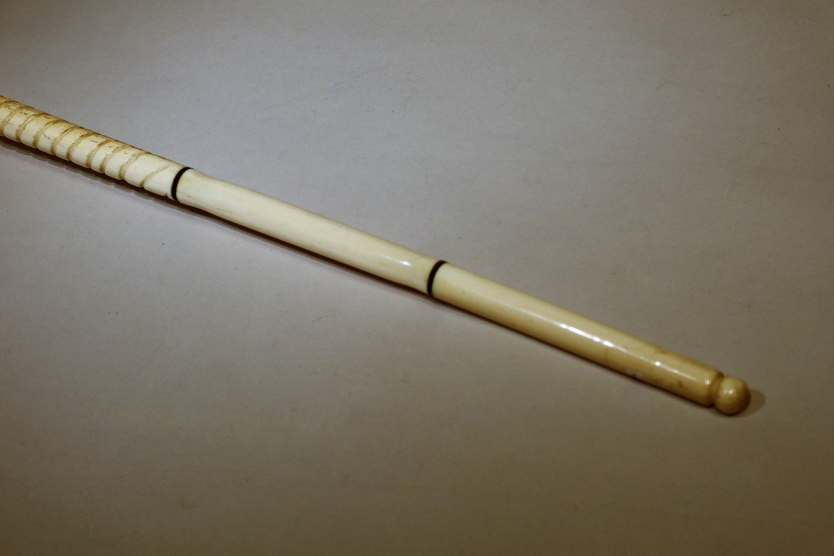 Collection Cane Composed Of Six Pieces Of Ivory Datable Around 1900/1910-photo-3