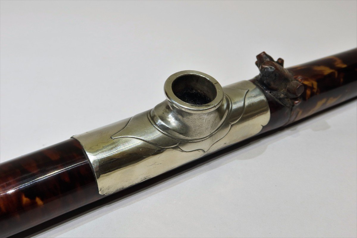 Tortoiseshell Opium Pipe - 19th Century China-photo-3