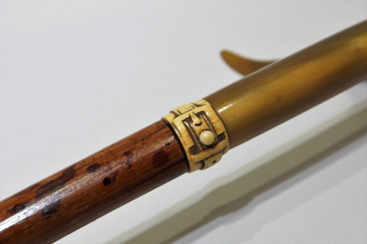 Dagger Gadget Cane With Superb Damascene Gold Blade-photo-3