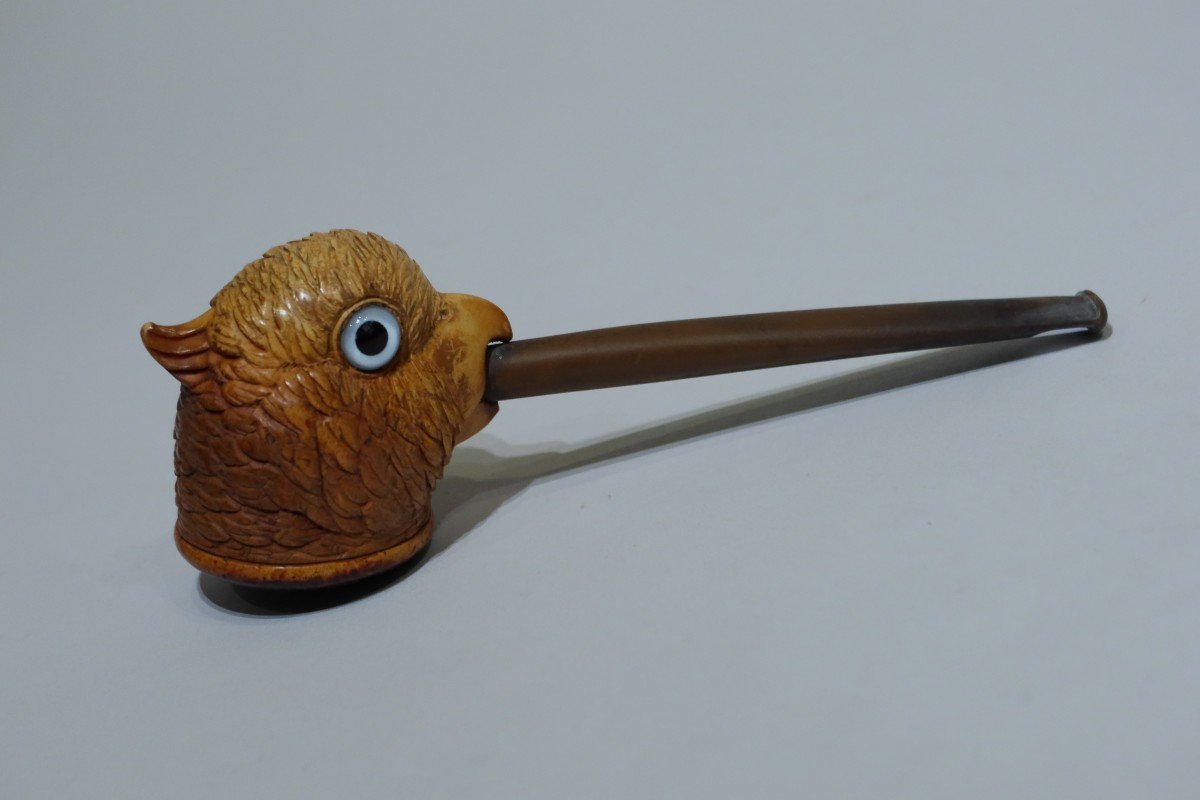 Meerschaum Pipe Representing A Parrot Head-photo-3