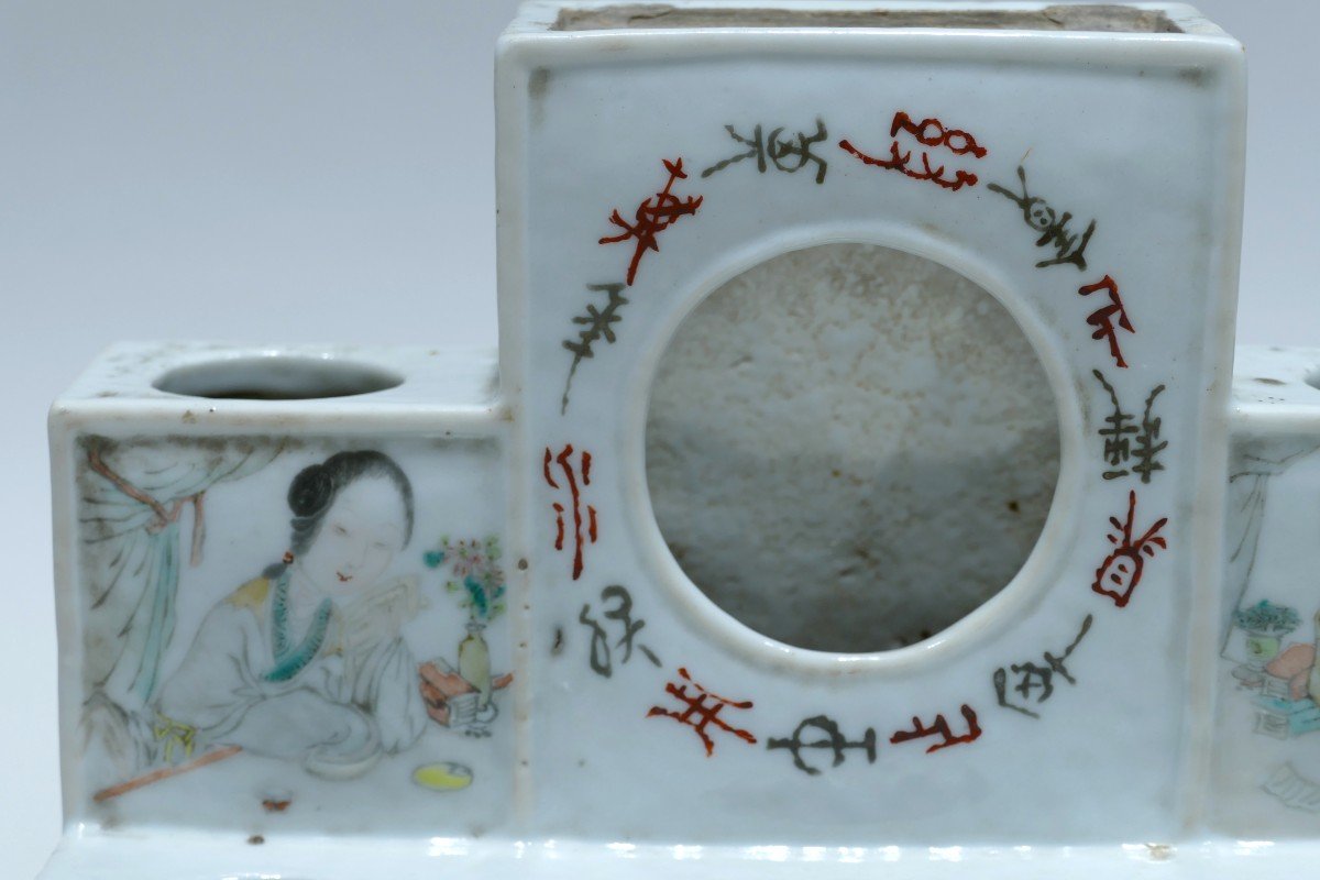 Opium Bowl Rest / Porcelain Watch Holder Datable From The 19th Century-photo-2