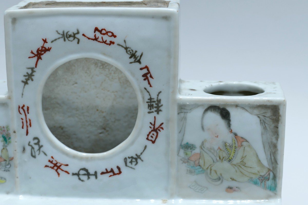 Opium Bowl Rest / Porcelain Watch Holder Datable From The 19th Century-photo-3