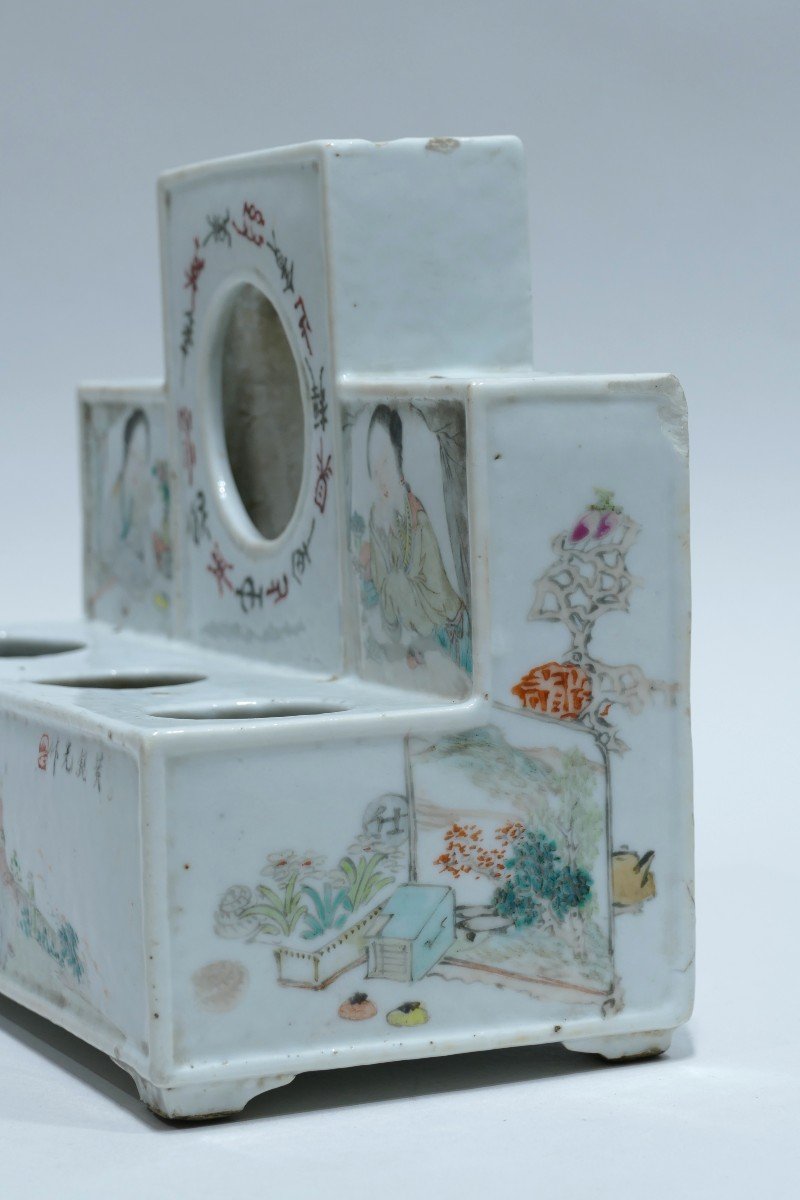 Opium Bowl Rest / Porcelain Watch Holder Datable From The 19th Century-photo-1