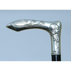 Collection Cane With Silver Handle, Art Nouveau Period