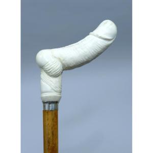 Erotic Collection Cane Representing An Erect Phallus And The Female Sex