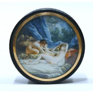 Snuff Box Representing Jupiter, Antiope And Cupid Under Protection Of Zeus