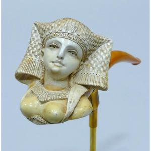Late 19th Century Meerschaum Pipe Representing An Egyptian Woman