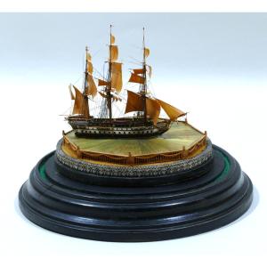 Prisoner Of War Of A Three-masted Corvette With Wooden Sails