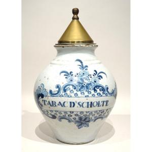 Pot à Tabac Delft Datable Vers 1780