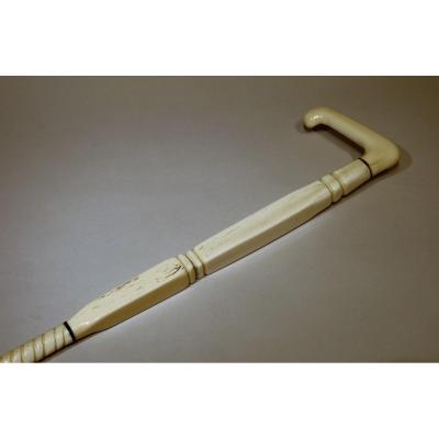Collection Cane Composed Of Six Pieces Of Ivory Datable Around 1900/1910