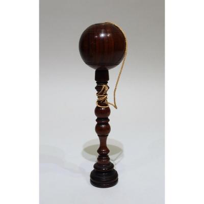 Large Bilboquet In Lignum Vitae Wood Datable From The 19th Century