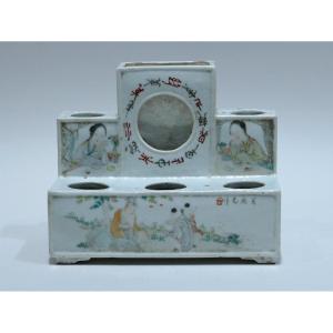 Opium Bowl Rest / Porcelain Watch Holder Datable From The 19th Century