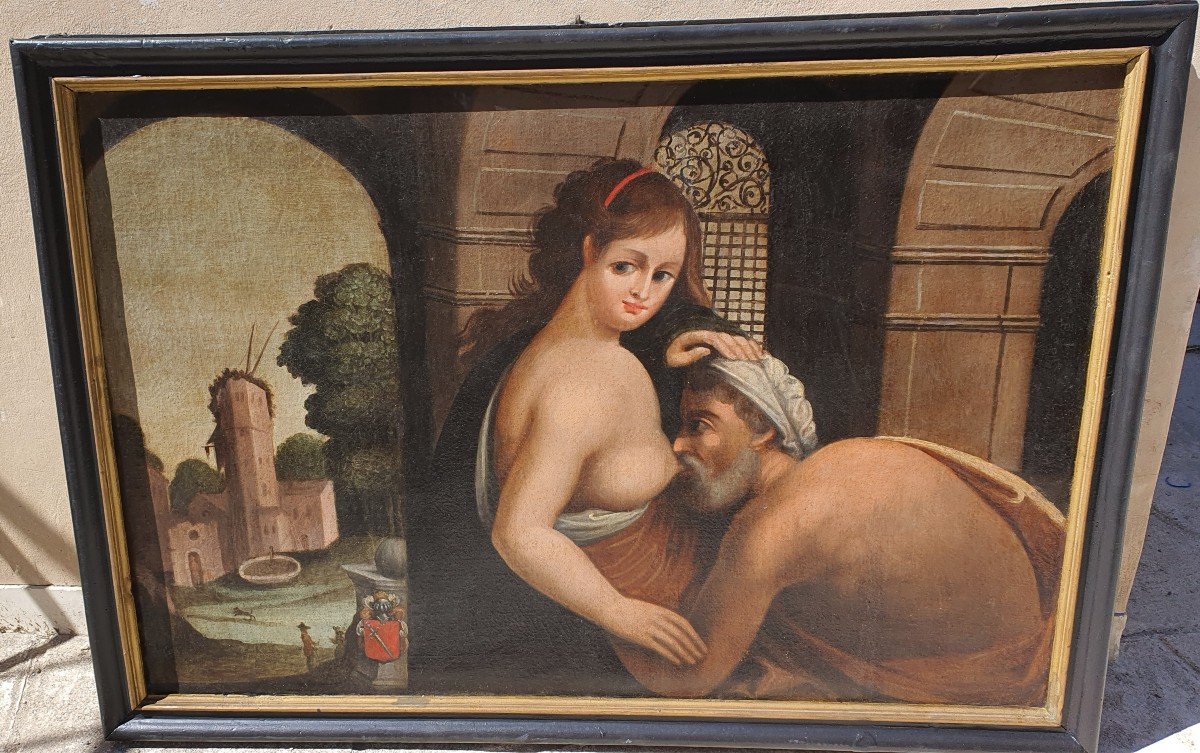 La Charité romaine  . Tableau 17ème -photo-2