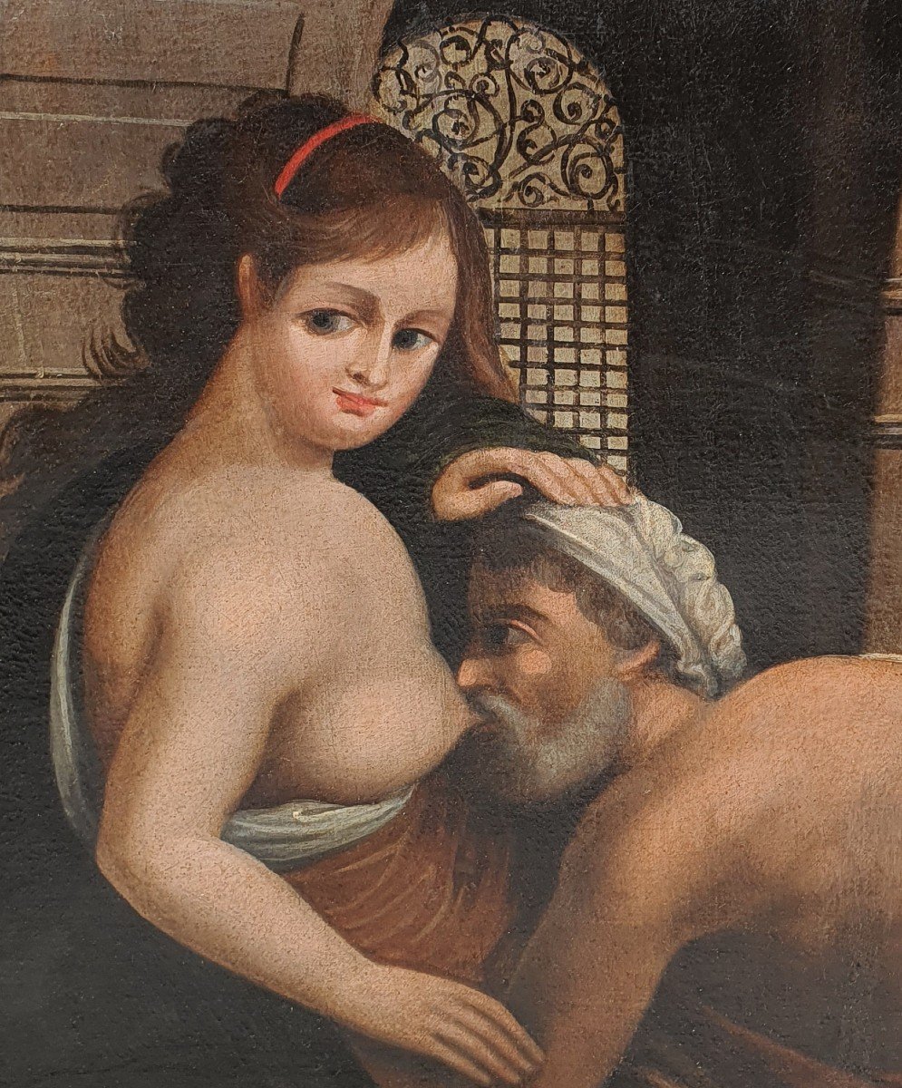 La Charité romaine  . Tableau 17ème 