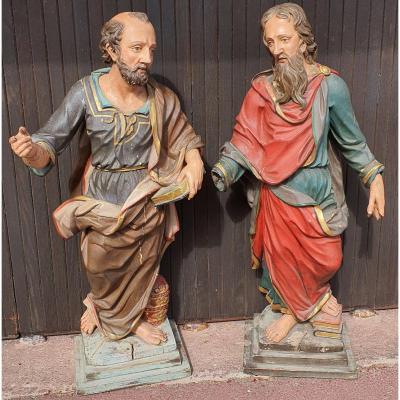 Paire De Statues Religieuses 