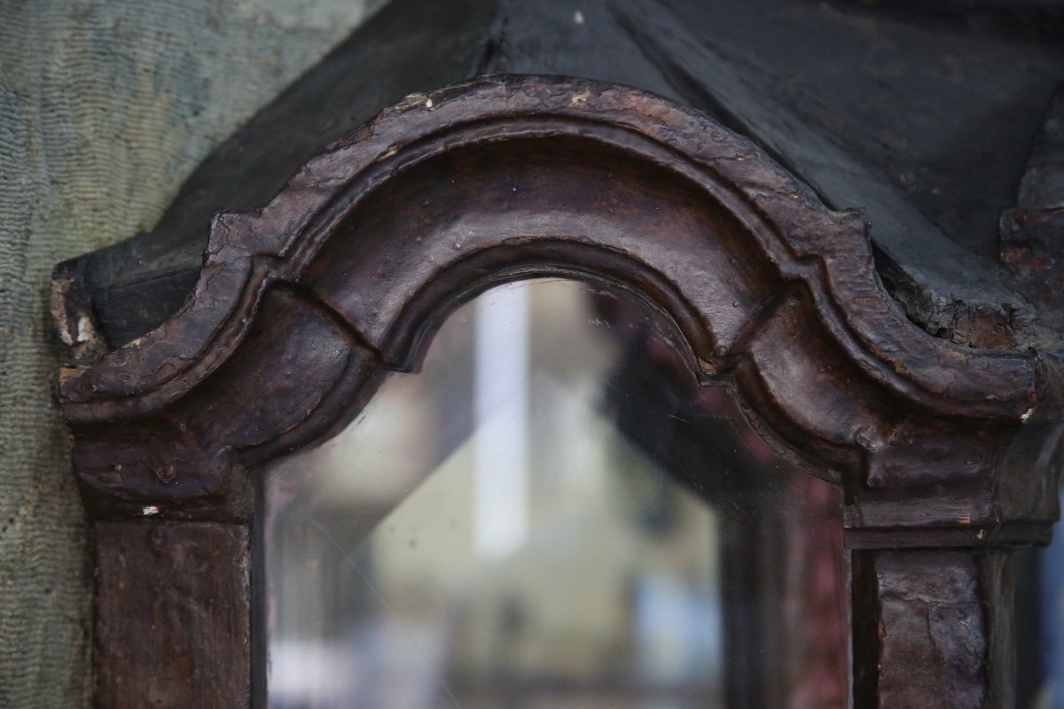 Vitrine en bois laqué , travail italien, XVIIIème siècle.-photo-1