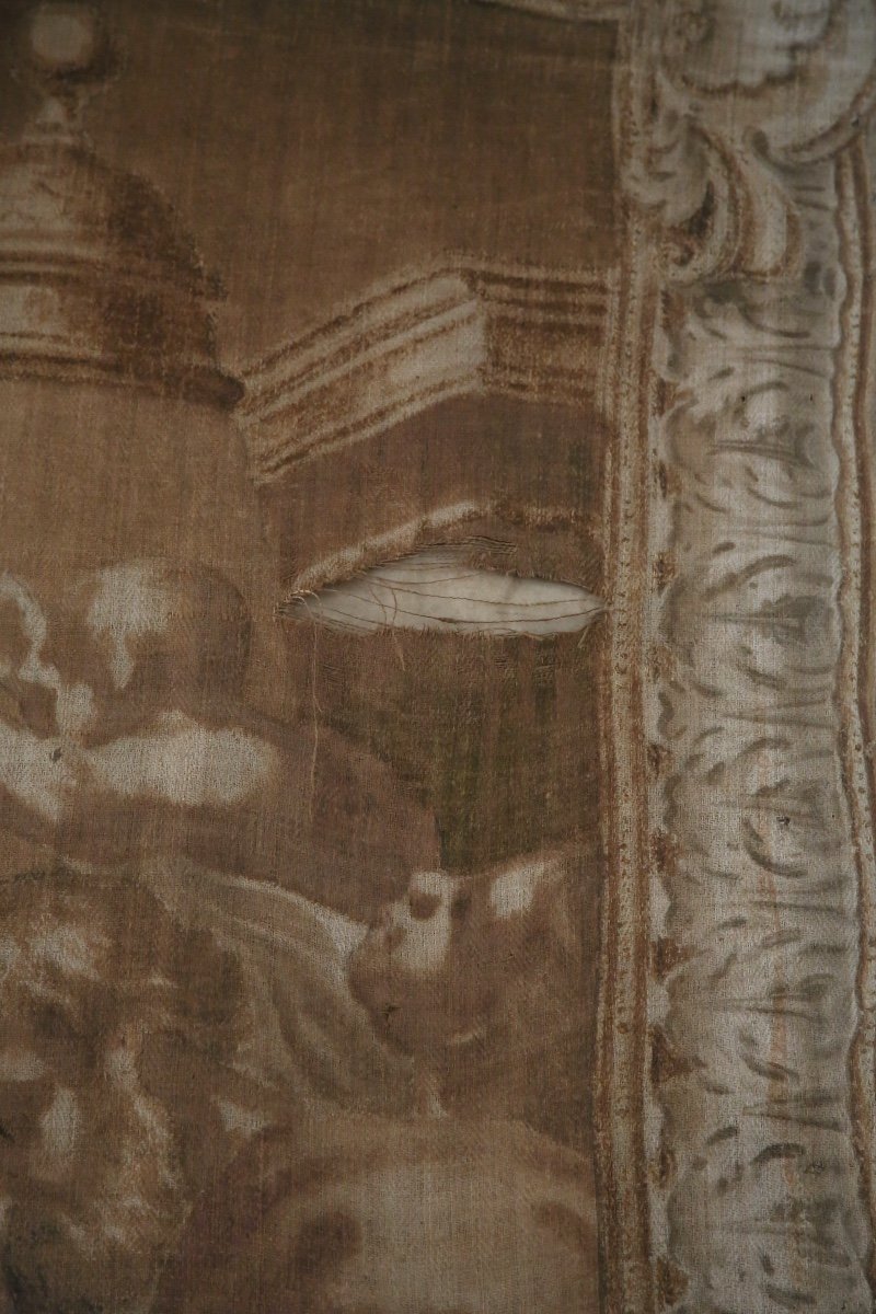 Large Canvas Painted In Imitation Of A Tapestry, Italian Work From The 18th Century-photo-7