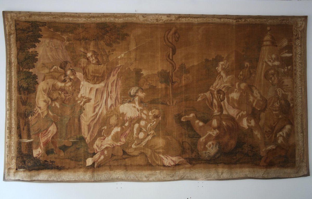 Large Canvas Painted In Imitation Of A Tapestry, Italian Work From The 18th Century