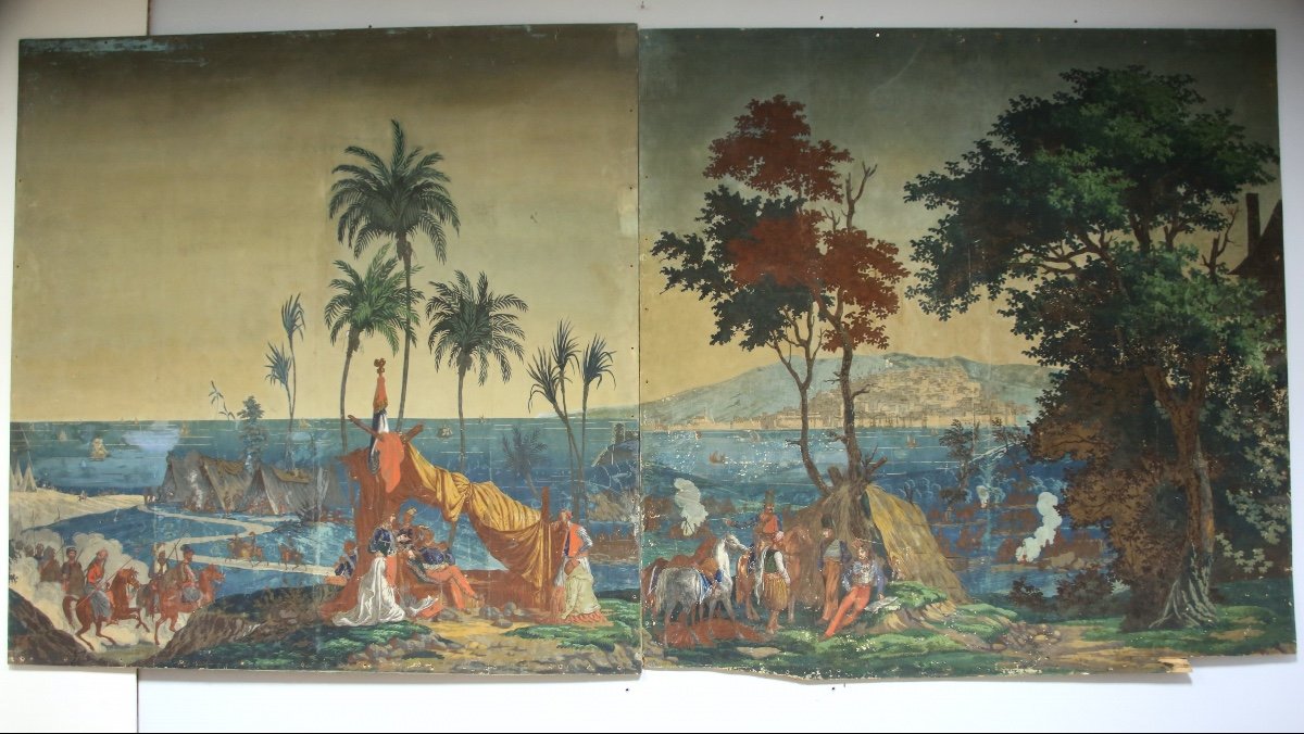 Papier peint panoramique vers 1870 d'après Joseph Dufour.