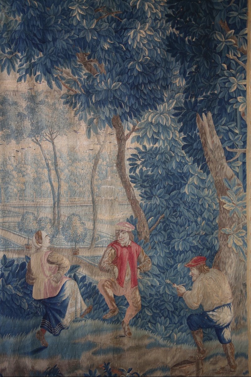 Tapisserie fine dans le goût de Teniers - Audenarde, début du XVIIIème siècle-photo-2