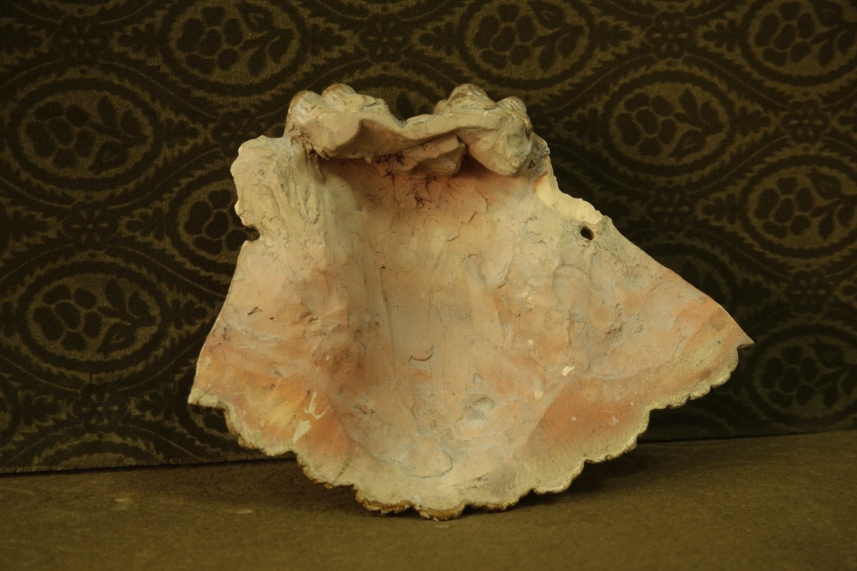 Tête d’ange en terre cuite dorée, XVIIIème siècle-photo-2