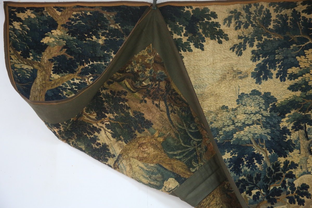 Tapisserie d’Audenarde, verdure aux faisans, XVIIIème siècle.-photo-2
