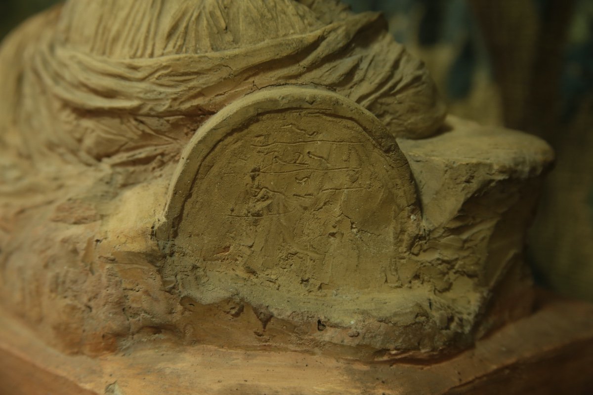 Terracotta Allegory Of The Maternal Figure, 19th Century-photo-1