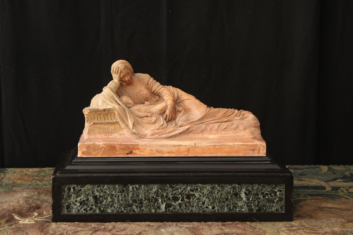 Terracotta Allegory Of The Maternal Figure, 19th Century
