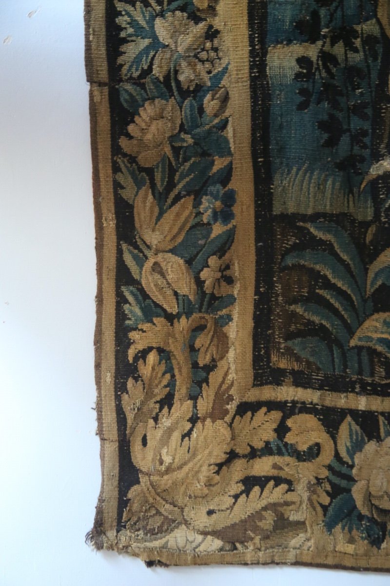 Aubusson Tapestry, Greenery With Coat Of Arms, 18th Century.-photo-7