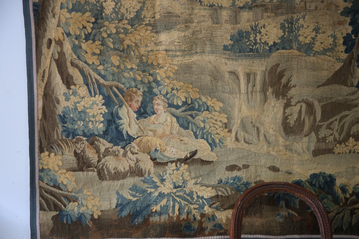 18th Century Aubusson Tapestry, Pastoral Scene-photo-1