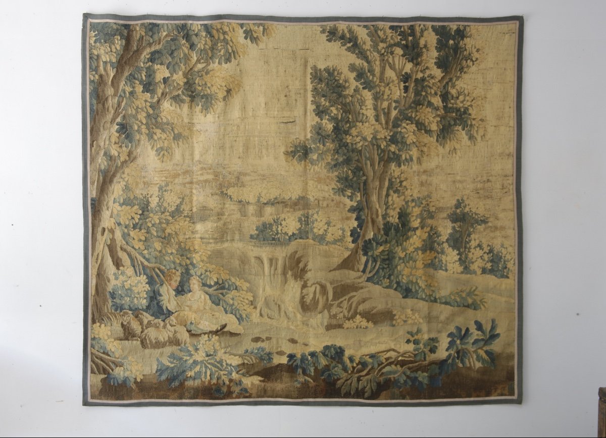 18th Century Aubusson Tapestry, Pastoral Scene