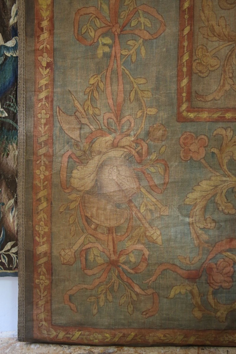 Importante toile peinte armoriée, Italie, XVIIIes-photo-4