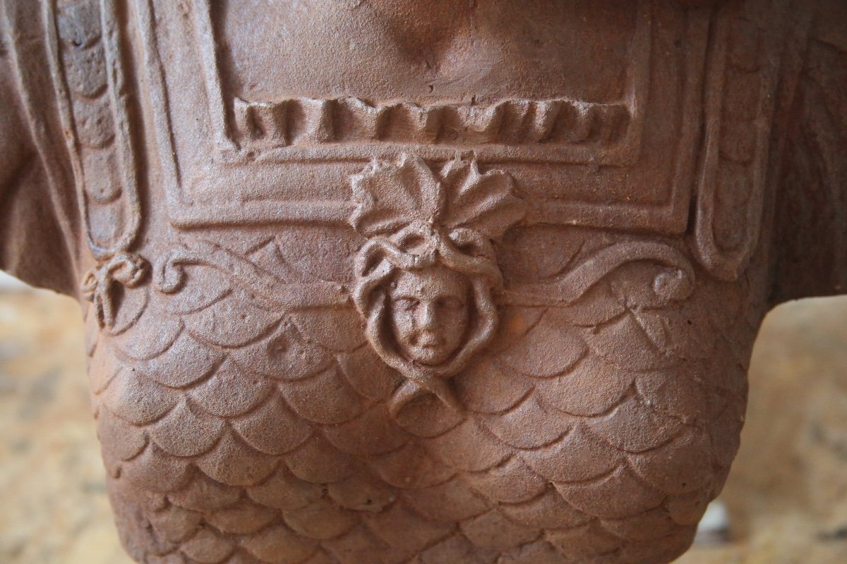  Important Cast Iron Bust Of Athena, 20th Century-photo-4