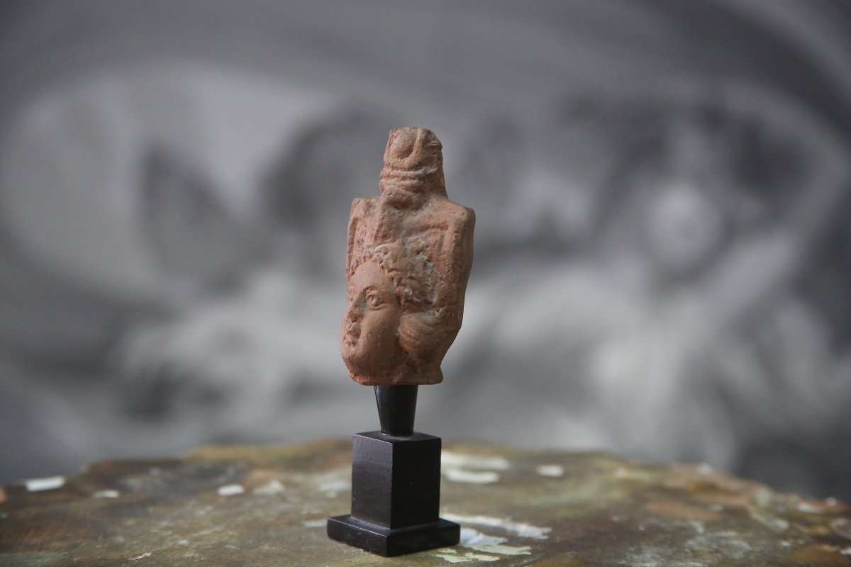 Terracotta Female Head, Egypt Roman Period-photo-4