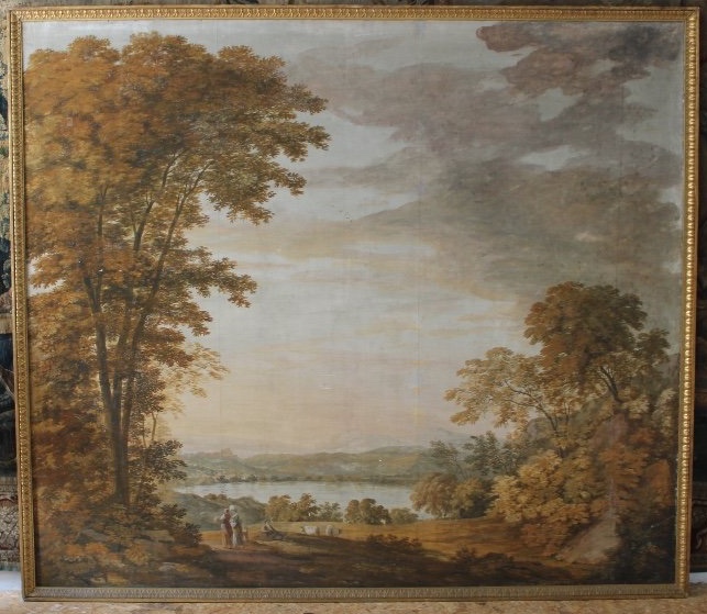 Grande toile peinte dans le goût Hubert Robert, début XXe