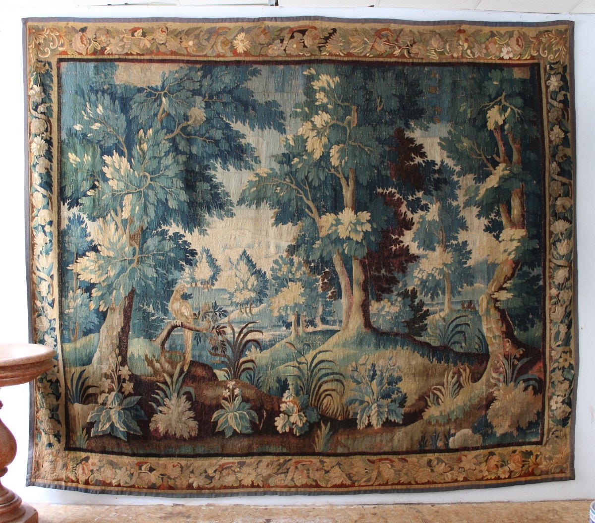  Aubusson Tapestry, Verdure With Parrot, 18th Century