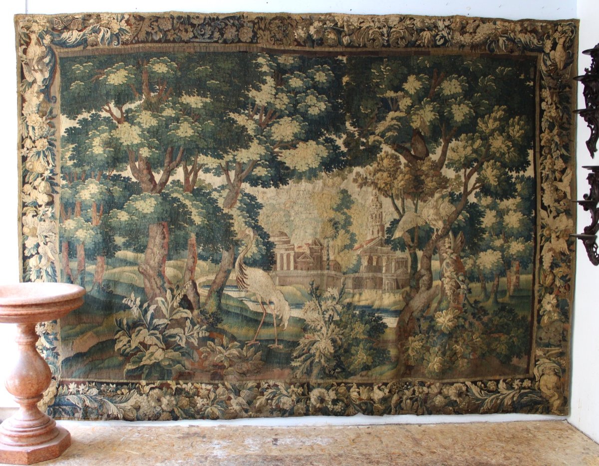 Verdure d'Aubusson aux volatiles, XVIIIèmesSiècle