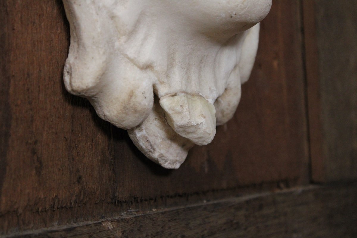 White Marble Fountain Mouth Mask, 18th Century-photo-2