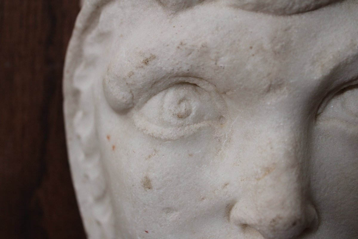 White Marble Fountain Mouth Mask, 18th Century-photo-5