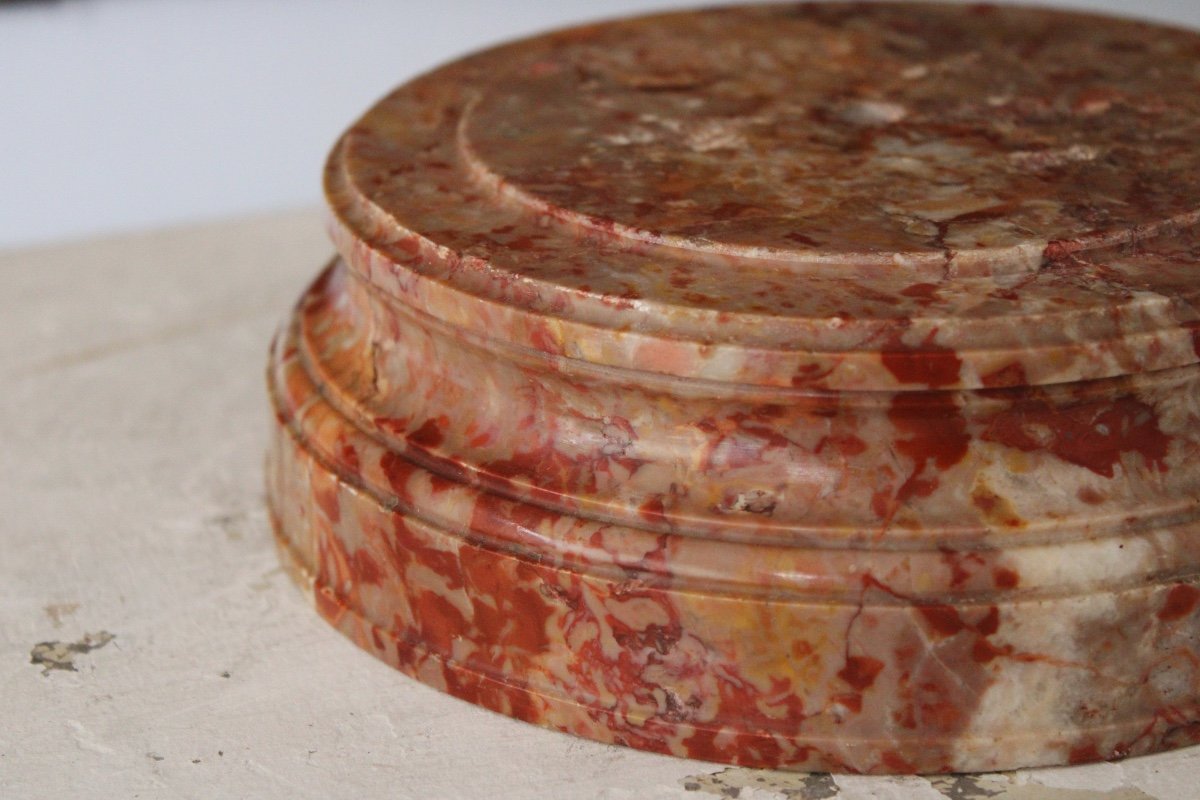  Circular Marble Base, 2nd Half Of The 19th Century-photo-3